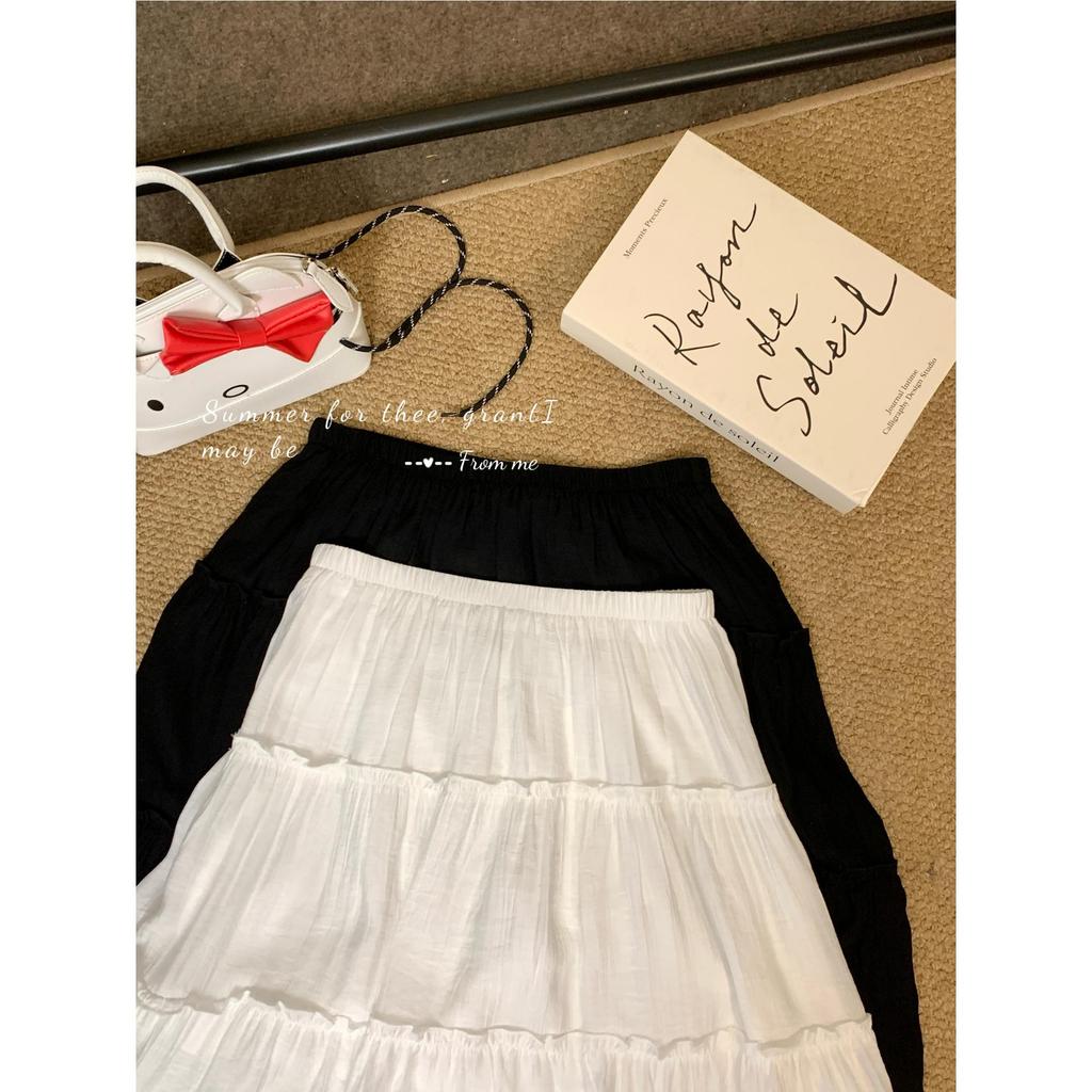 2026 Summer Plus Size Korean Style High-Waisted Mid-Length Puffy Skirt
