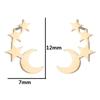 Stainless Steel Five-Pointed Star Moon Stud Earrings - Versatile Fashion Cartilage Jewelry