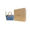 Coach Rowan 9 Logo Fabric And Leather Mini Wallet Women Wallet Indigo CDB20-IMTYV