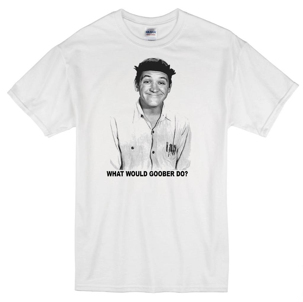 GOOBER PYLE WWD? ANDY GRIFFITH SHOW MAYBERRY GEORGE LINDSEY TV WHITE T-shirt Tops Tees Unisex