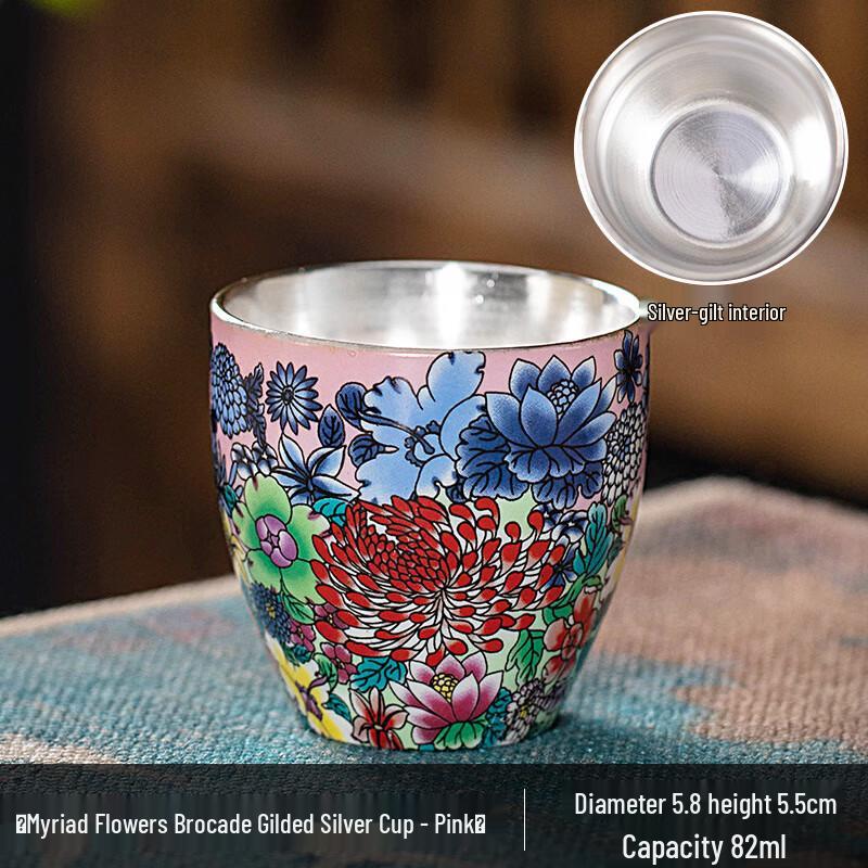 Chaxun Enamel Gilded Silver Ceramic Teacup