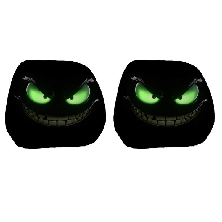 Coprisedili Poggiatesta per Auto Disegnati con Audaci Faccine di Halloween Copri Poggiatesta, Tessuto Elastico Cuscino Umoristico