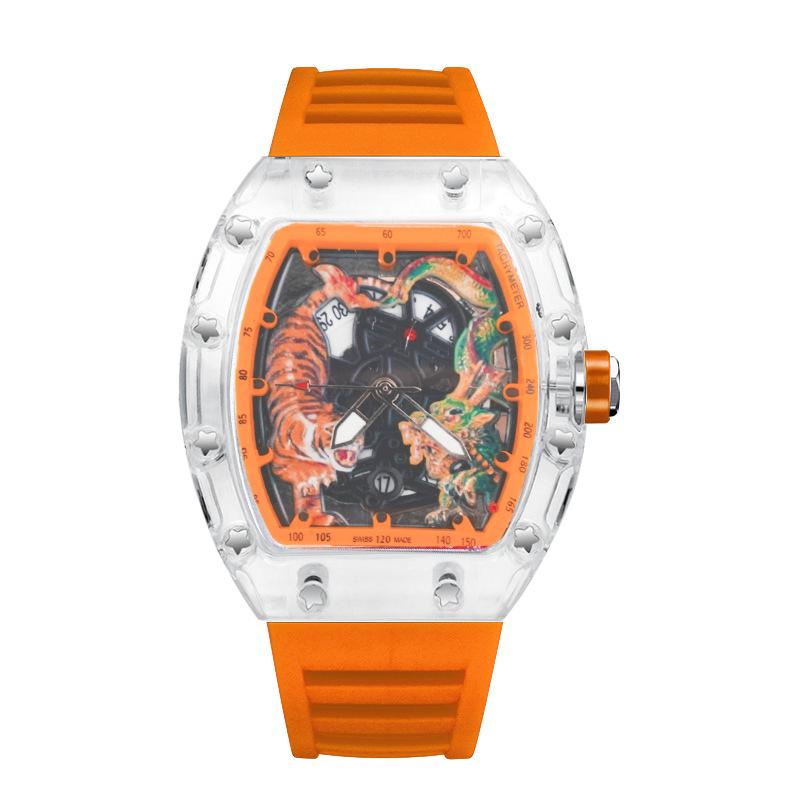 Zido Men s Waterproof Quartz Luminous Barrel-Shaped Casual Sports Watch Bare Watch