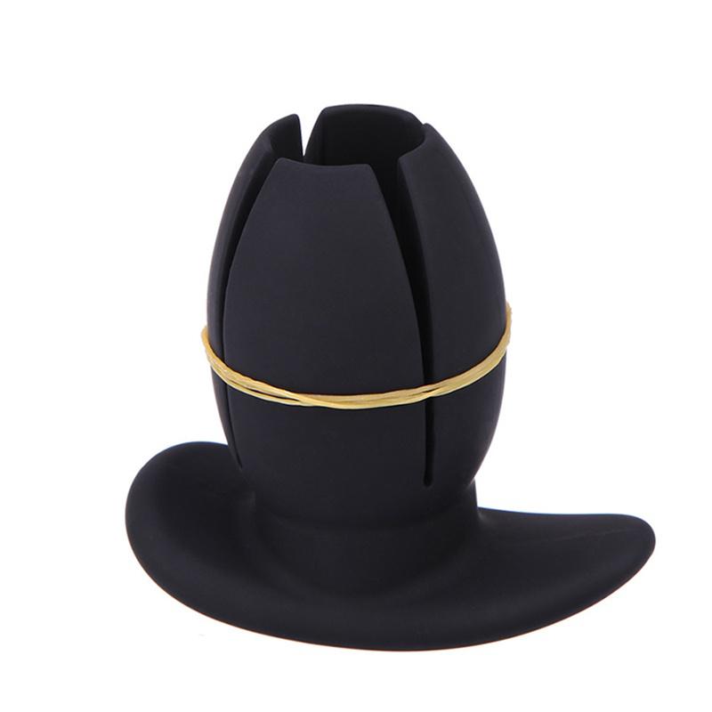 Silicone Flower Opening Hollow Butt Plug Expander for Men Woman Adult Erotic Sex Toys