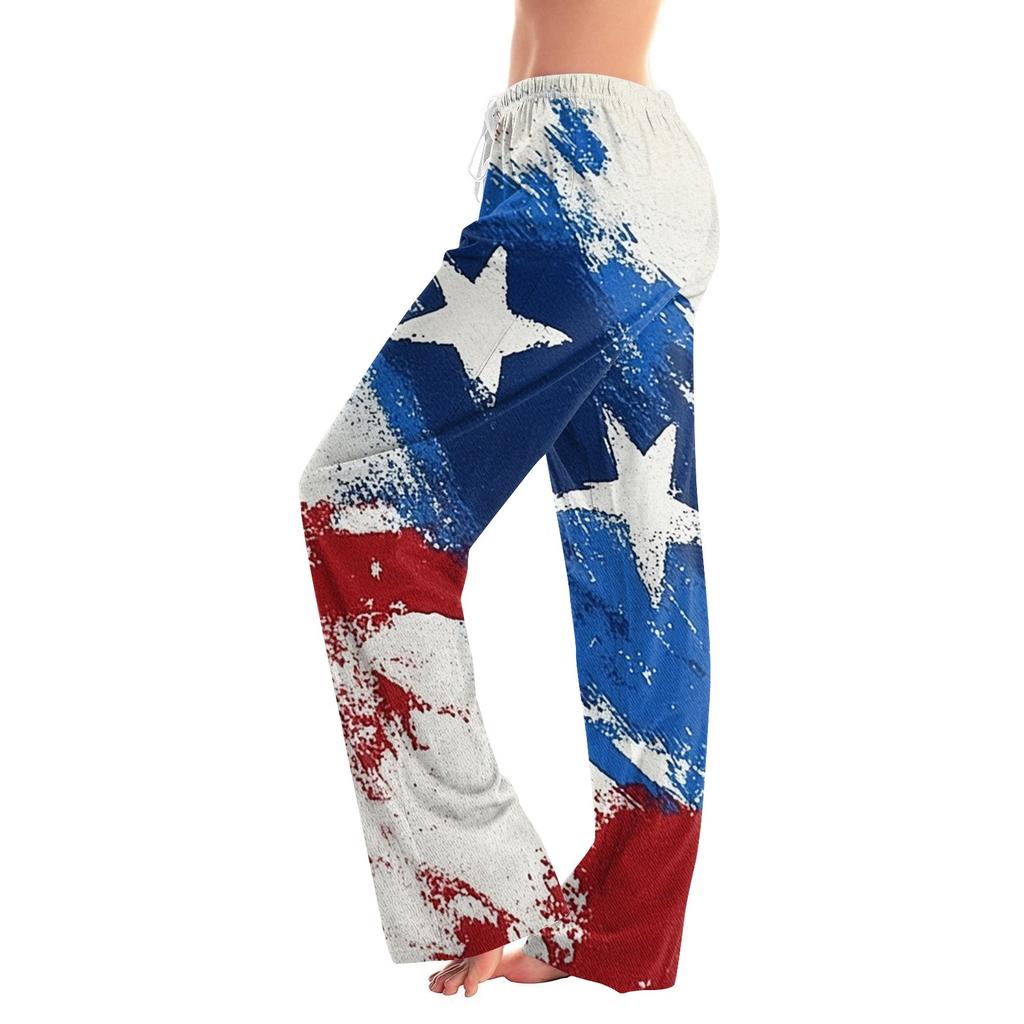 Damenmode Locker Lässig Unabhängigkeitstag Print Schlaghose