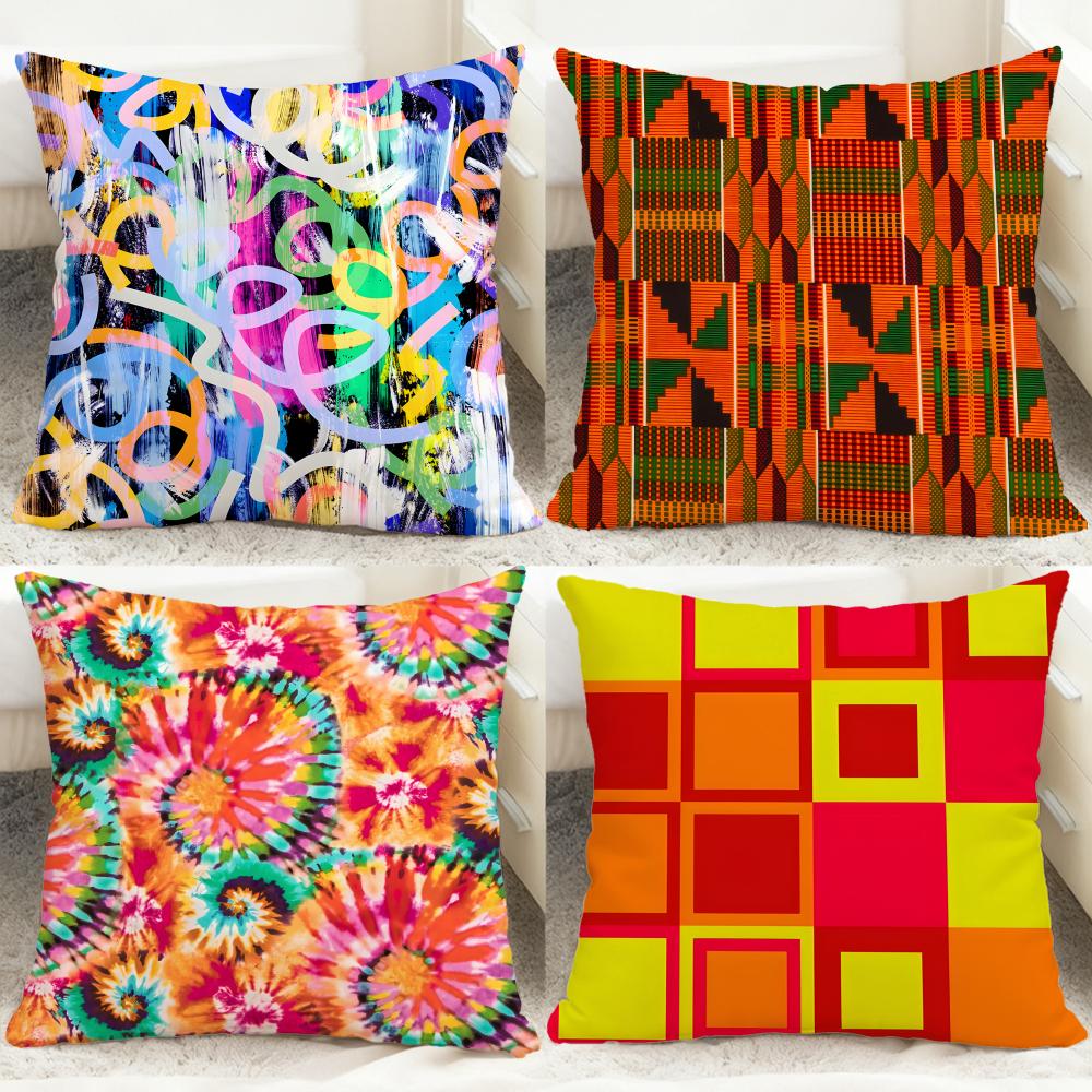 Artistic Background Patterns Cushion Cover Comfortable Reversible Pillow Cover Ideal for Car Sofa Bedroom Beyond