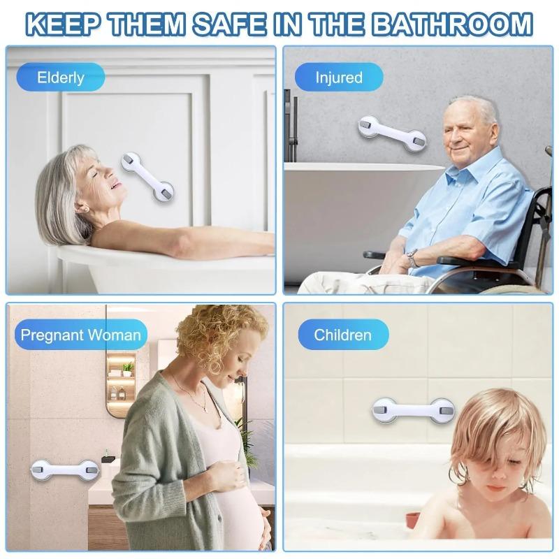 Bathroom Safety Grab Bar with Strong Suction Cup Shower Handle Anti-Slip Grip Support Handrail for Elderly Kids Pregnant Women Bath Assist