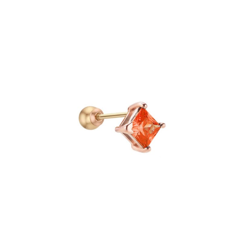 

Tirr Lirr 14K Pink Gold Bijoux Square Orange Piercing TEJK4P00041M(PC)-O single type
