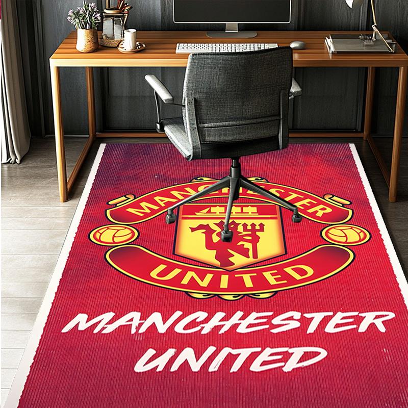 Manchester United F.C Pattern Rug, Indoor/Outdoor Mat, for Picnic, Gameroom, Bedroom, Office, Living Room, Home Decor Carpet, Birthday Gift