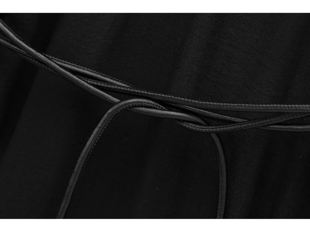 2024 Winter Women's Layered Long Sleeve Midi Dress - European & American Fashion Style