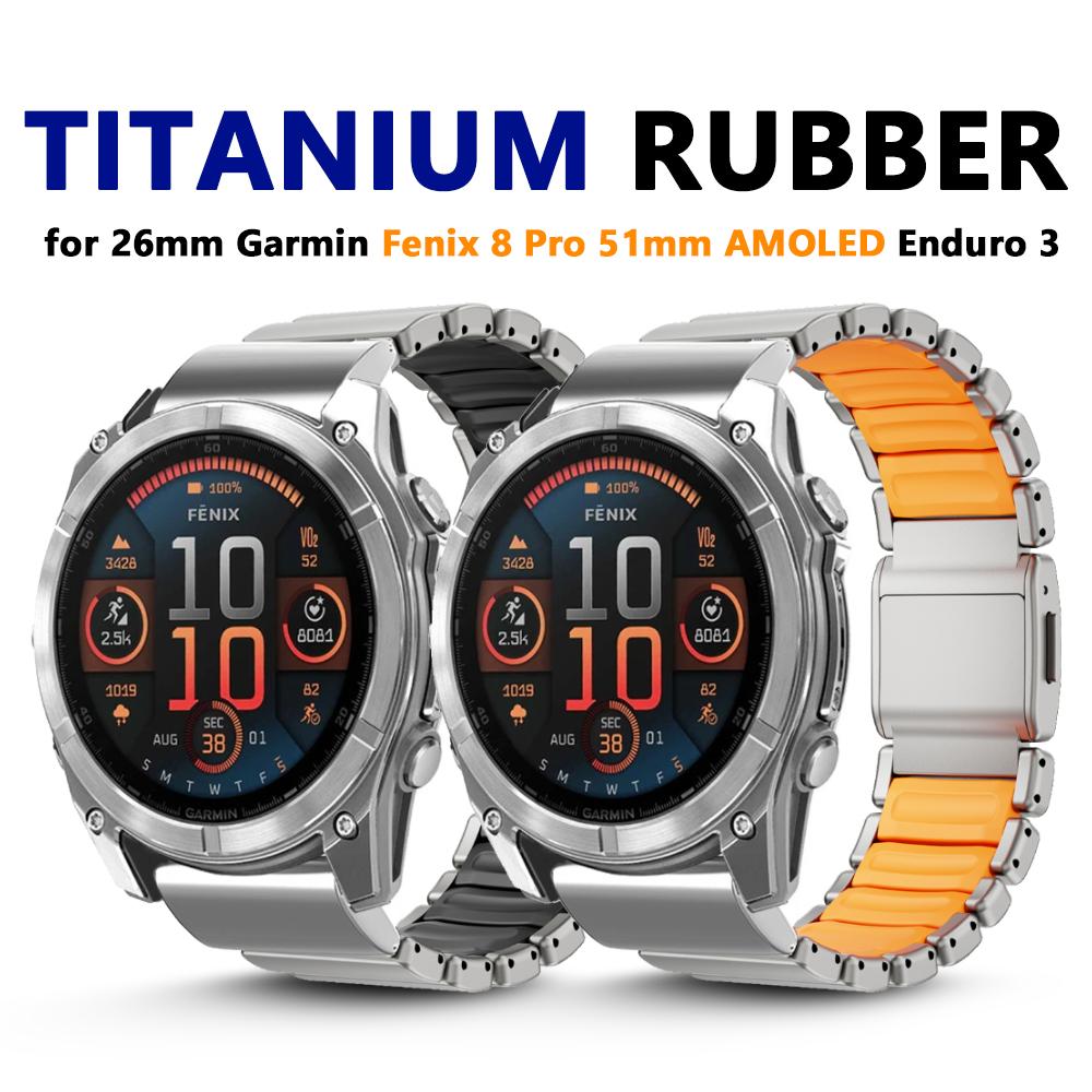 26mm Titanarmband für Garmin Fenix 8 Pro 51mm AMOLED MicroLED Luxus-Armband für Garmin Enduro 3/2 Instinct 2X Solar Correa