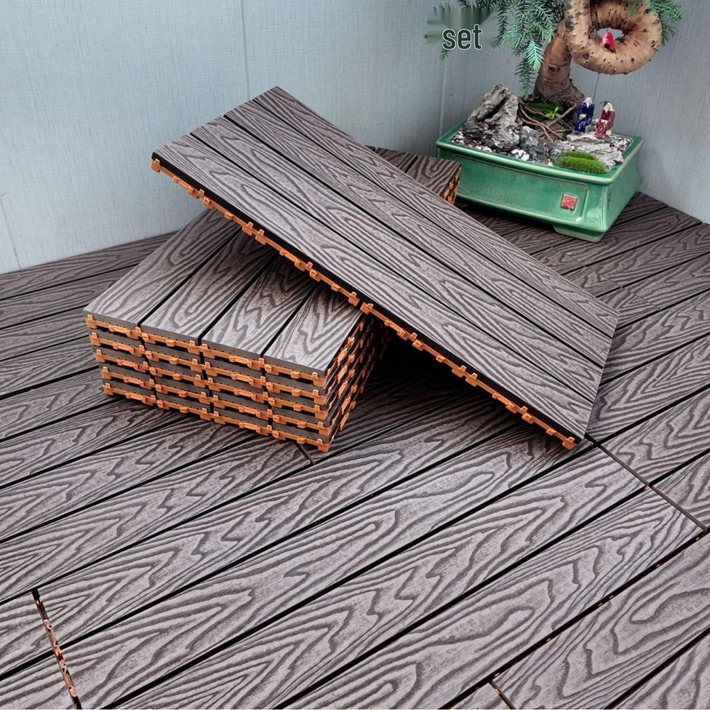 Wasserdichte, wartungsfreie WPC-Terrassendielen für Terrassen, Gärten und Balkone - Selbstverlegend und korrosionsbeständig