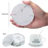 6 Pcs Home Kitchen Marble Pattern Cup Coaster Creative Round Edge Cup Mat Drink Mat Pu Leather Cup Pad Thermal Insulation