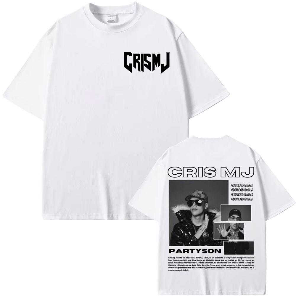 Tricouri Merch Rapper Cris Mj Tour 2025 pentru Bărbați Femei Harajuku Gotic Retro Tricouri Calitate Înaltă Tricou 100% Bumbac Streetwear