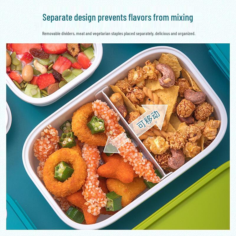 CHAHUA Double-Layer Microwave-Safe Plastic Bento Box