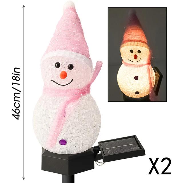 

Световая гирлянда в виде снеговика на солнечной батарее, рождественский декоративный светильник для сада, газона, уличного водонепроницаемого украшения, атмосферного освещения 1pcs розовый