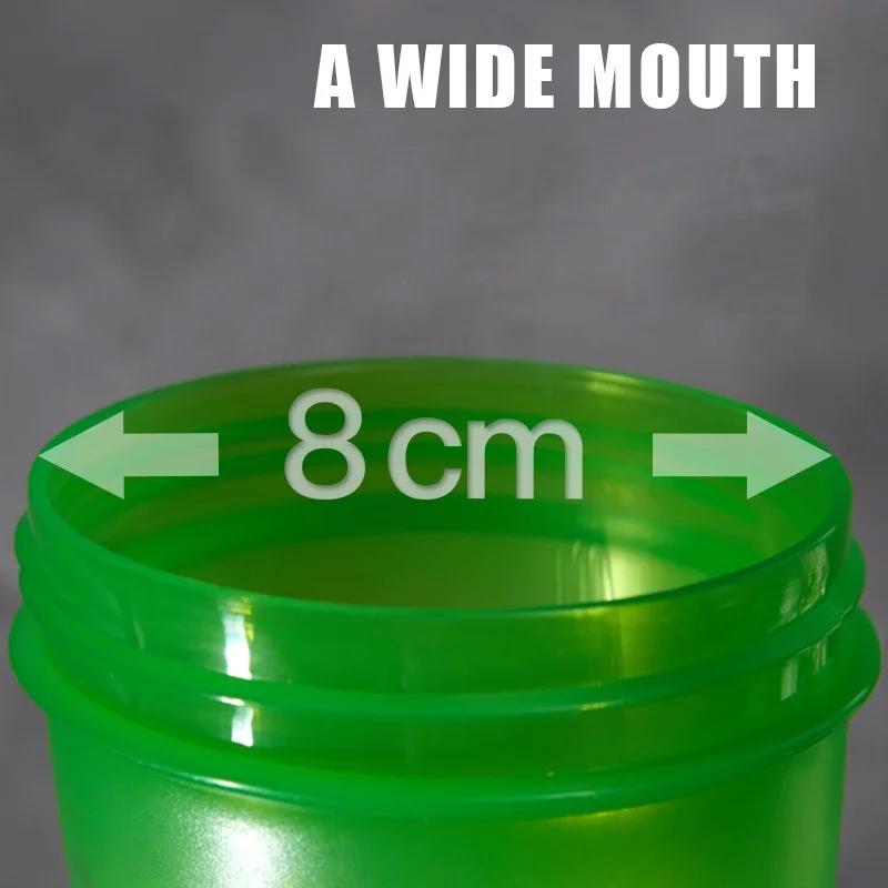 Sport Shaker Bottle 400Ml Whey Protein Powder Mixing Bottle Leak-Proof Sport Fitness Gym Shaker Outdoor Plastic Drink Bottle