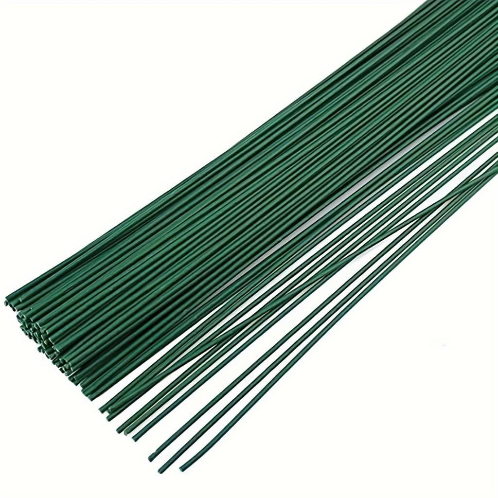 100pcs Dark Green Floral Stem Wire for DIY Crafts and Professional Flower Arrangements - Flexible and Durable Wire for Florists and Hobbyists Alike