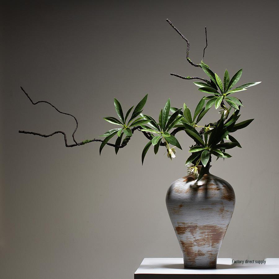 Chinese Antique-Style Ceramic Vase: Wabi-Sabi Japanese Beauty for Home, Living Room, or Hallway