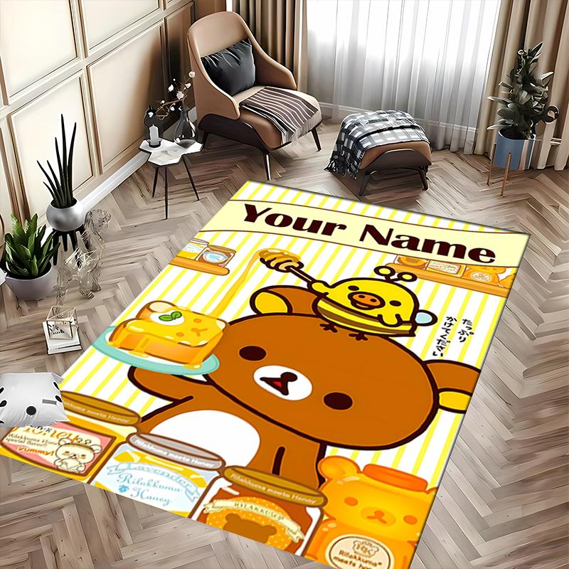Custom personalization San-X Rilakkuma Area Rug - Perfect For Kitchen, Bathroom,Laundry Room Decor Large Size Available,Gift All Seasons