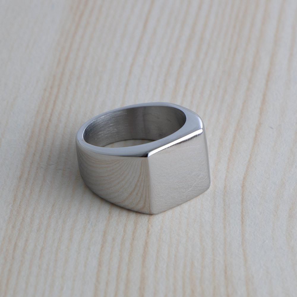 2026 European and American Glossy Ring, Simple Flat Square Ring, Men's Personalized Jewelry