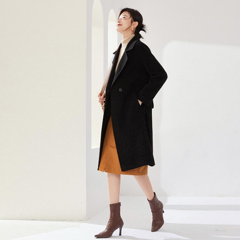 100% Wool Women Coat MODERN NEW SAGA Autumn Wool Long Jacket Handmade Pea Coat Winter Warm Wool Overcoat