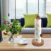 Wooden vertical paper towel holder, freestanding, one-handed tear-off, rounded base, non-slip, stylish paper towel stand, perfect for kitchen storage,