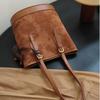 IELGY Fashion Trend All-Match Retro Corduroy Tote Bag Large Capacity One-Shoulder Bucket Bag