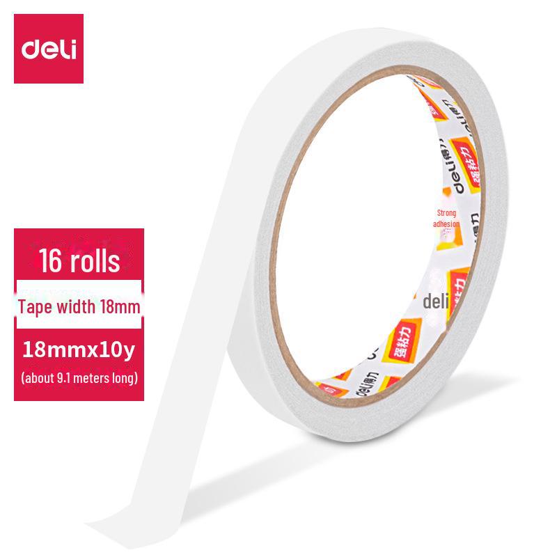 

Deli 30402 White Double-Sided High Viscosity Tape for Student and Office DIY Projects 1 pack of 16 rolls білий
