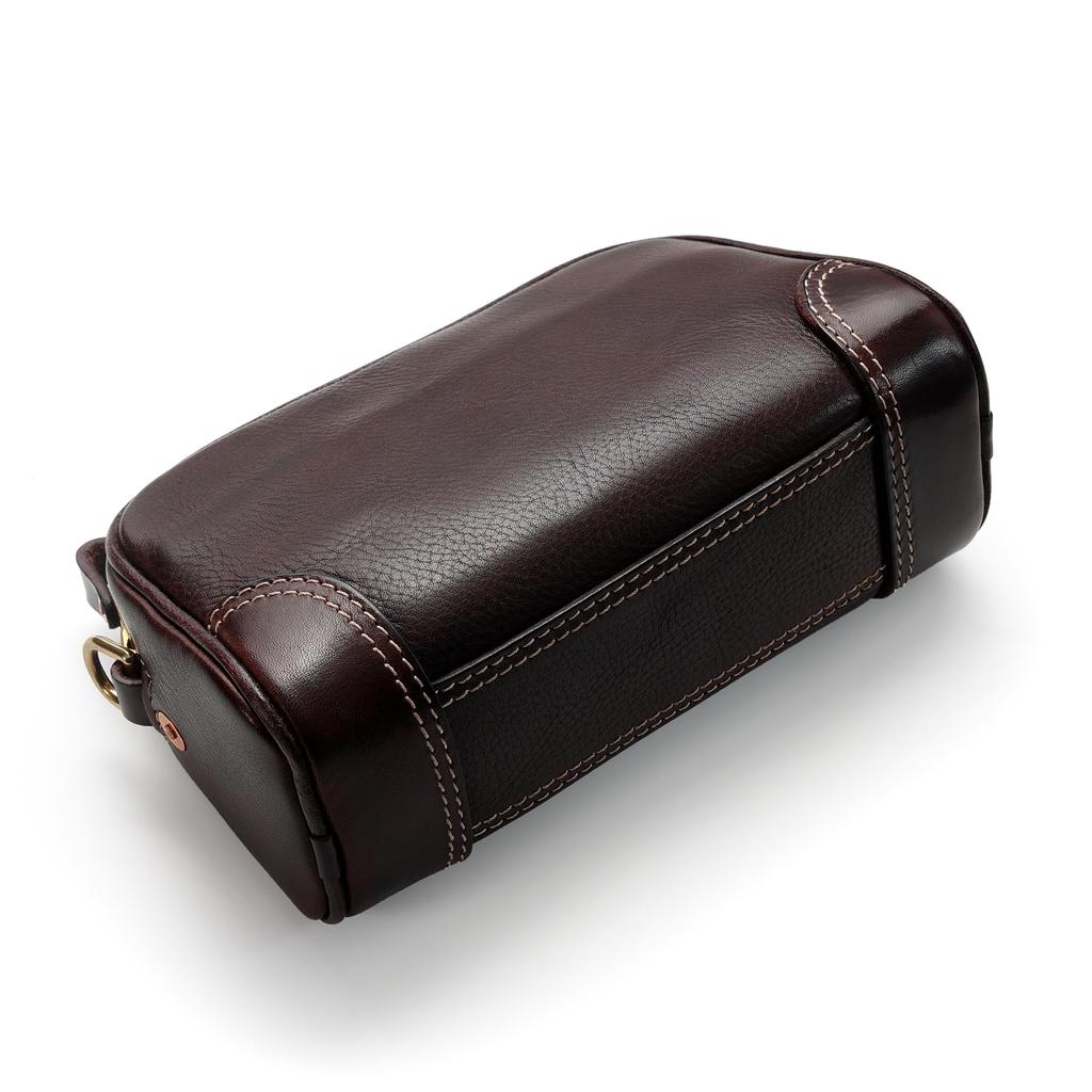 IJUN Vintage Mini Shoulder Bag for Women - Handmade Vegetable-Tanned Leather Crossbody BagClutch Bag, Small (Chocolate)