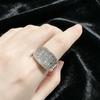 Huitan Women Ring Geometric Shaped Full Sparkling Cubic Zirconia Fashion Wedding Party CopperColor Accessories Noble Jewelry