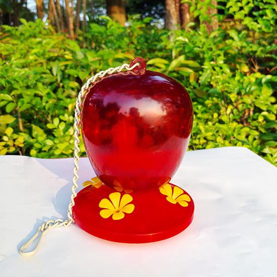 Strawberry Shaped Hummingbird Feeder Outdoor Hanging Red Birds Feeding Station for Window Garden Deck Yard Balcony Decor