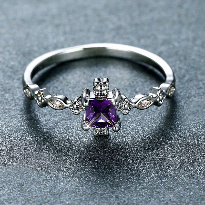 Chic Blue Topaz & Diamond Ring - European & American Style