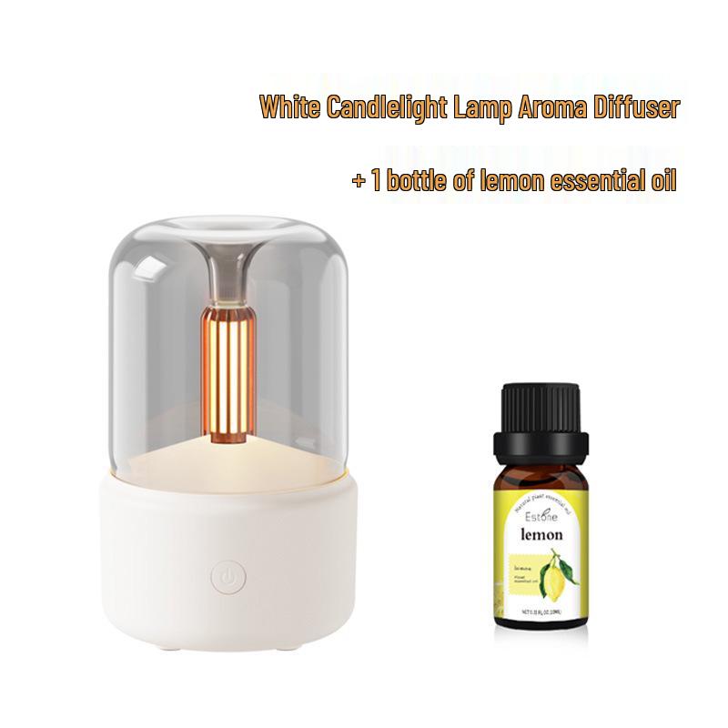 Ultrasonic Essential Oil Diffuser & Aromatherapy Humidifier with Candlelight Effect