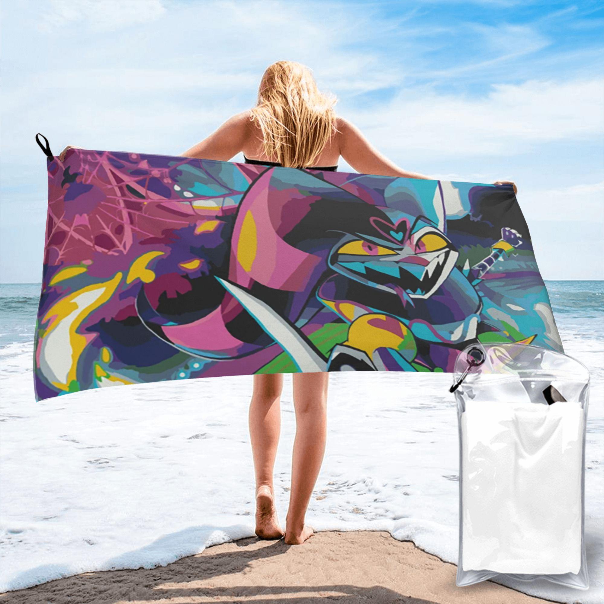 

Anime Helluva Boss Fizzarolli Beach Towel Soft Microfiber Quick Dry Absorbent Quick Towels For Bath W30*H60(CM)