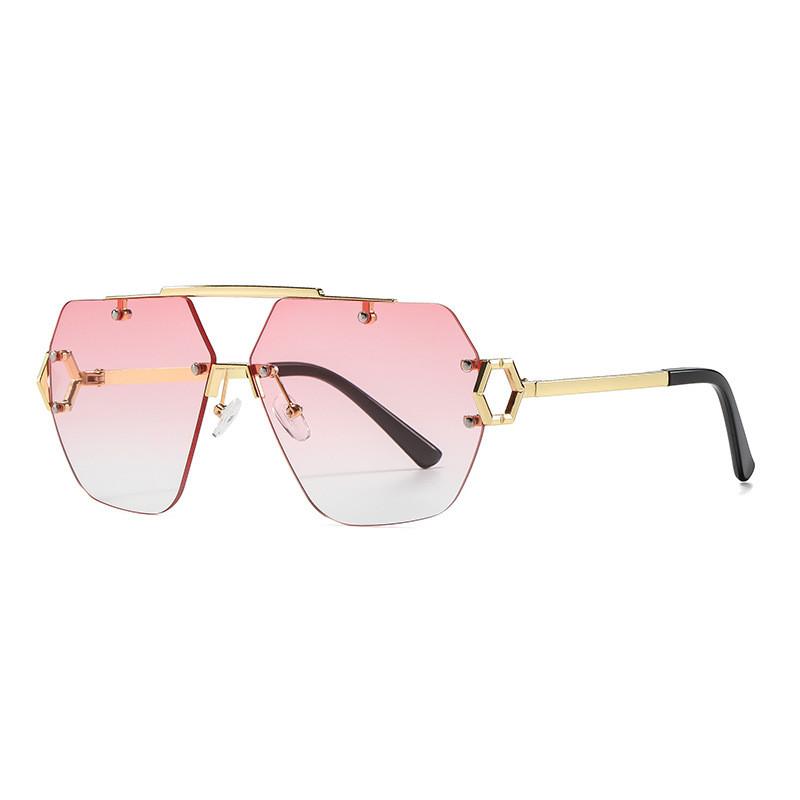 Frameless Polygon Womens Sunglasses With Gradient Lenses For Outdoor Fashion And Sun Protection