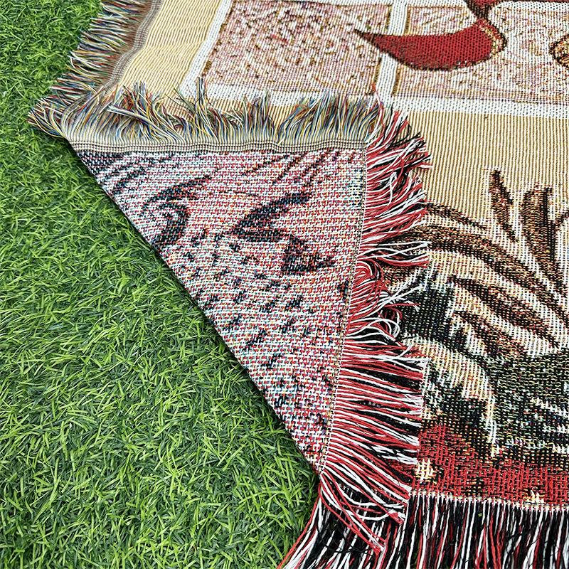Decorative Blanket Jacquard Tapestry Christmas Bell Sofa Towel Wire Blanket Dustproof Full Cover Sofa Blanket