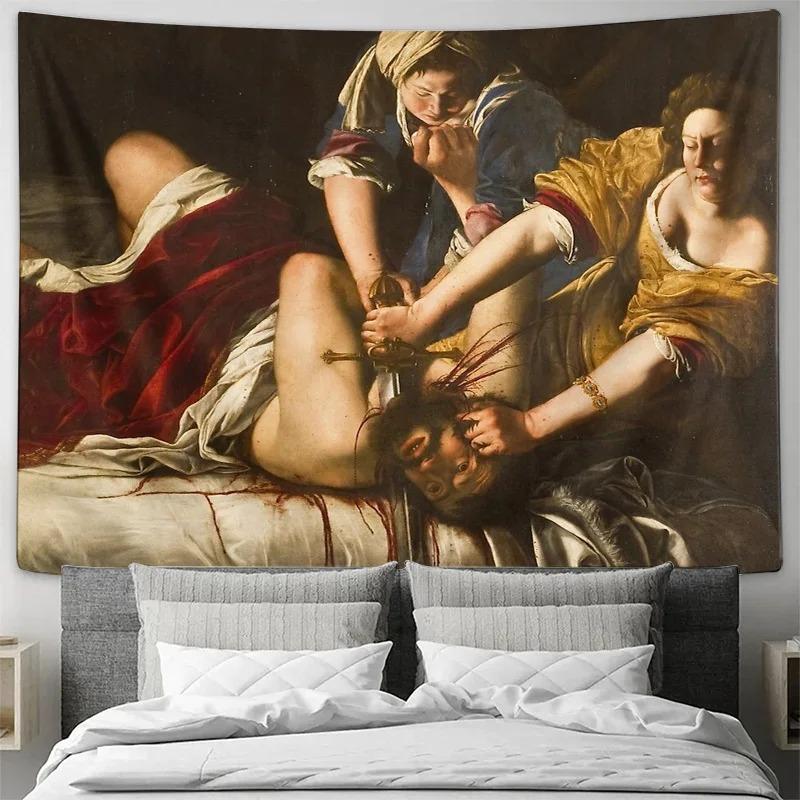 Tapeçaria Renascentista Pendurada na Parede Arte Medieval Decoração História da Roma Antiga Decoração para Casa Estética de Quarto Presente Tapeçaria