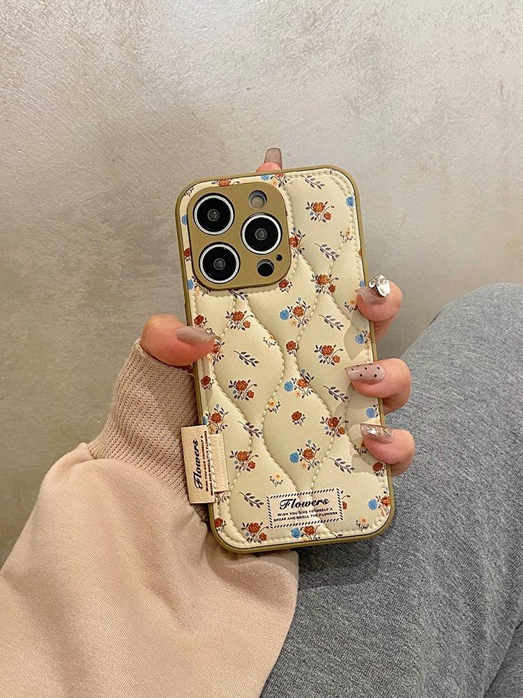 Fashion Flowers Soft Silicone Leather Case For iPhone 16 17 Pro Max 15 14 13 12 11 Shockproof Phone Cover