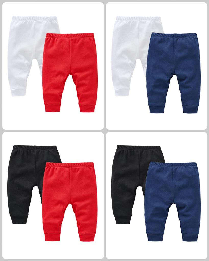 Pure Cotton Newborn Crawling Pants Set – Two-Piece Base Layer for Boys and Girls