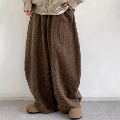 Pants for Women Elastic High Waist Long Trousers Plus SizeThickened Stretchy Loose and Slimming Versatile Casual Wide Leg Pants