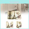 Set Tappetino da Bagno Torre delle Farfalle Poliestere Antiscivolo Assorbente per Decorazione Bagno