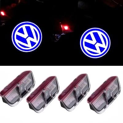 ZDFVU1 4X LED Car Door Logo Projector Light Accessories for VW R Golf 5 6 7 GTI GTD GTE Touareg CC Passat B6 B7 B8 B9 C6 C7 C8 Tiguan