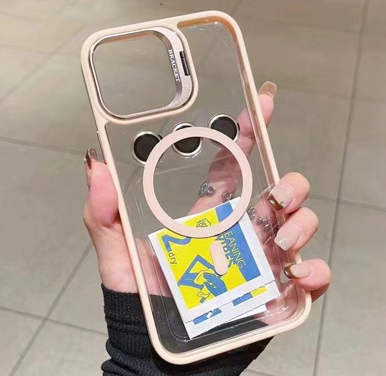 Luxury Magnetic Shockproof Phone Case For iPhone 16 15 14 13 12 11 Pro Max 14 15 16 Plus Funda Stand Glass Lens Protection Cover