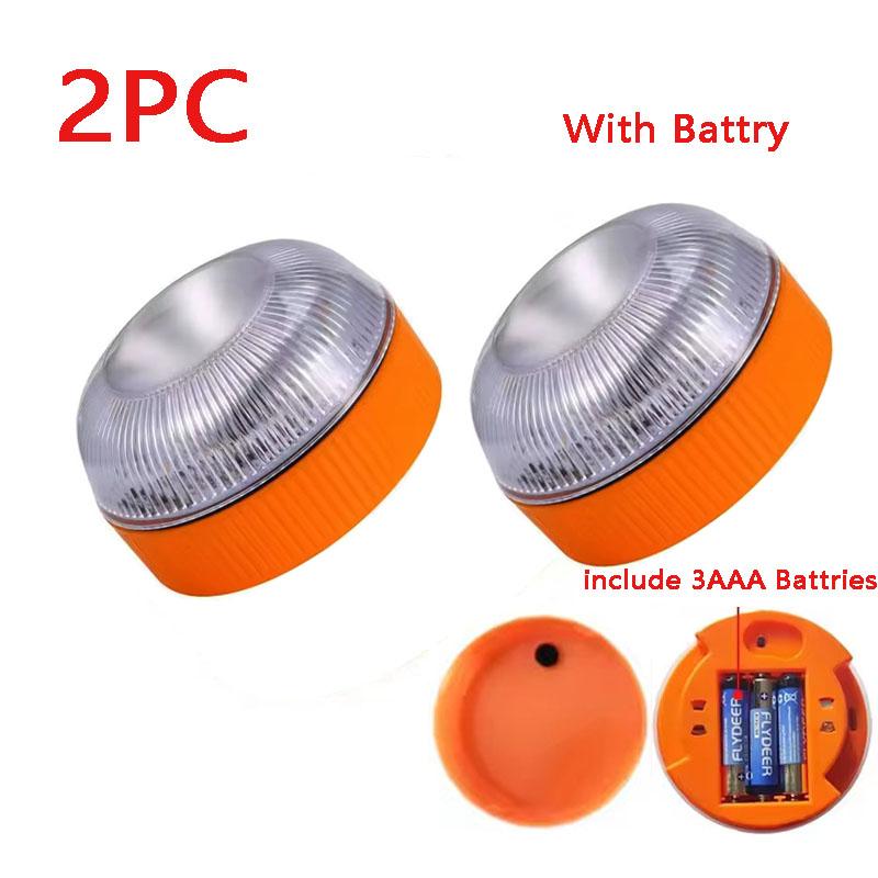 1/2PC Led Car Emergency Light V16 Flashing Light Magnetic Induction Road Accident Light Portable Strobe Warning Light
