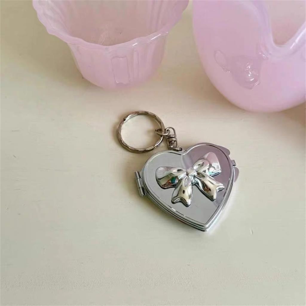 Lovely Bowknot Love Heart Charm Pendant Portable and Sturdy Acrylics Alloy Keychain Accessory for Fashionable Women