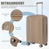 20"/24"/28" 3-Piece PP Spinner Suitcase Set - Sizes with Side Handles, Hanging Hooks & Protective Feet - Integrated Combination Lock (Champagne)