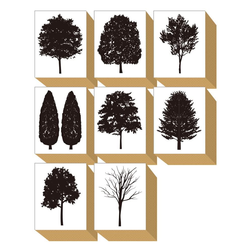 

Cute Wooden Rubber Stamp Set with and Nature Perfect for Letter and Perfect as a Made in Japan Leaf, Tree, Forest, Designs, Eco-Friendly, Bridal,