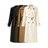 Hoher Trenchcoat schlicht Herbst und Winter mittel und lang hochwertiger Mantel minimalistischer doppelreihiger Trenchcoat