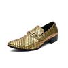 Fish Scale Loafers Men's Large Size Fashion Horse Buckle Foot Leather Shoes Nightclub Personality Lazy Shoes Men